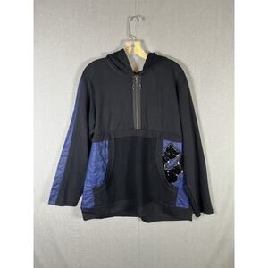 Cat Lovers 1/4 Zip Hoodie Womens Plus Size XL - 1X Sequin Black Crazy Cats NEW